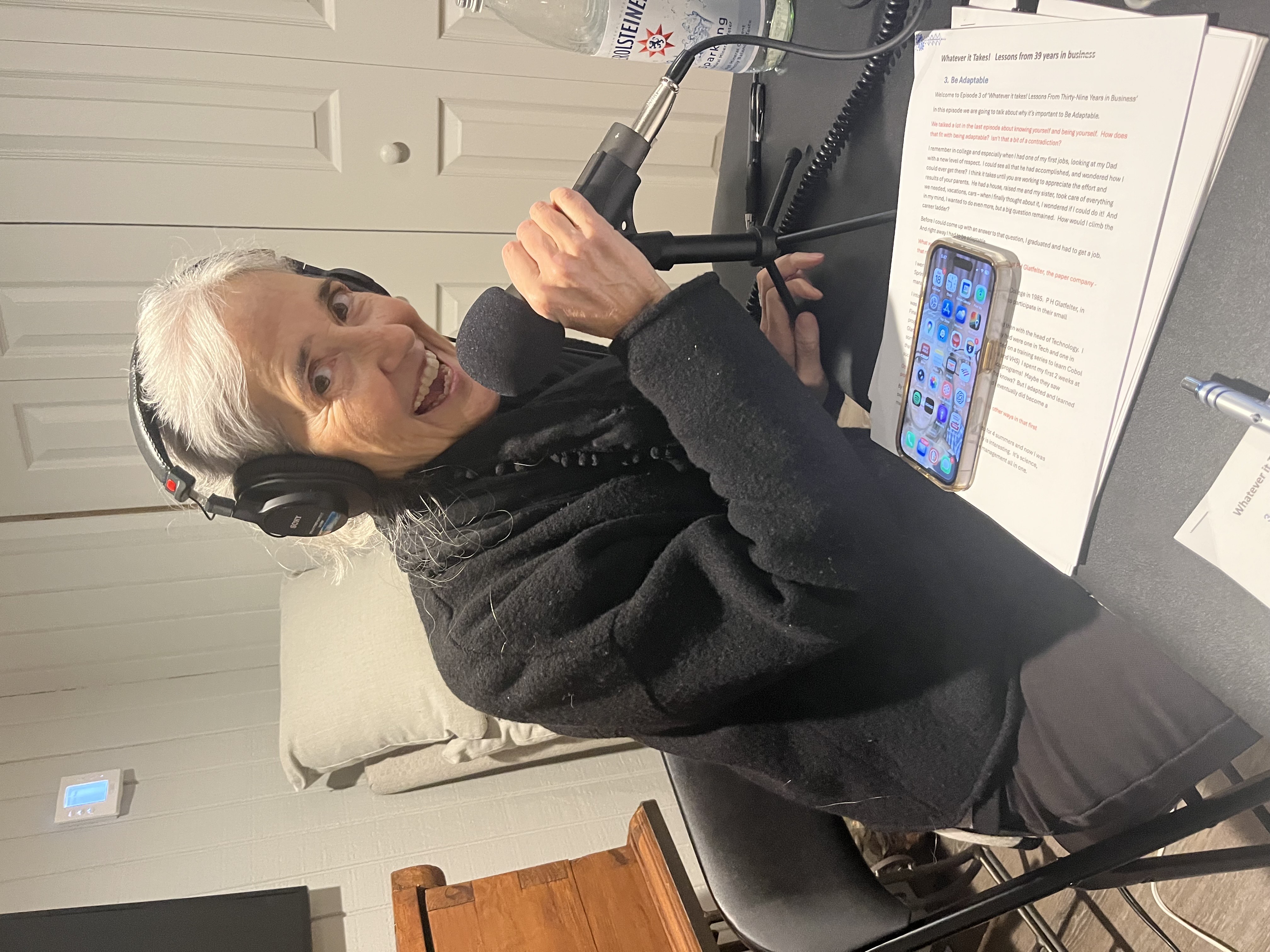 Podcast recording session